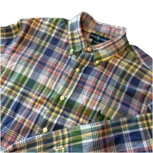 Polo Ralph Lauren Custom Fit Plaid Button Down Shirt Men's XL Long Sleeve